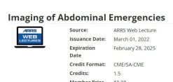 ARRS Imaging of Abdominal Emergencies