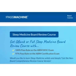 Passmachine Sleep Medicine Comprehensive Lecture Review and QBank v5.1 2023