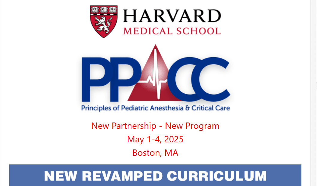 Harvard Principles of Pediatric Anesthesia and Critical Care 2025 Harvard Principles of Pediatric Anesthesia and Critical Care 2025