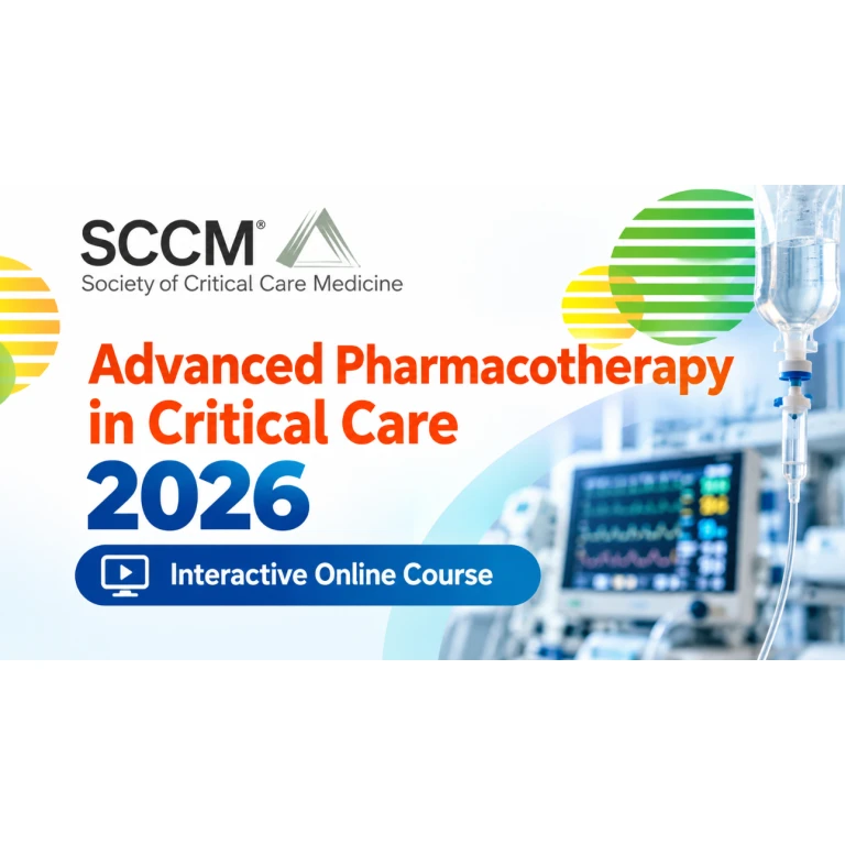 SCCM Advanced Pharmacotherapy in Critical Care 2026 – Interactive Online Course SCCM Advanced Pharmacotherapy in Critical Care 2026 – Interactive Online Course