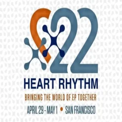 Heart Rhythm 2022 event graphic with San Francisco and April 29–May 1 dates.