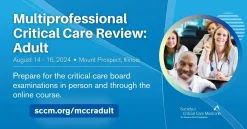 SCCM Multiprofessional Critical Care Review Adult Online 2024